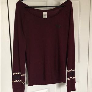 Maroon long sleeve t-shirt